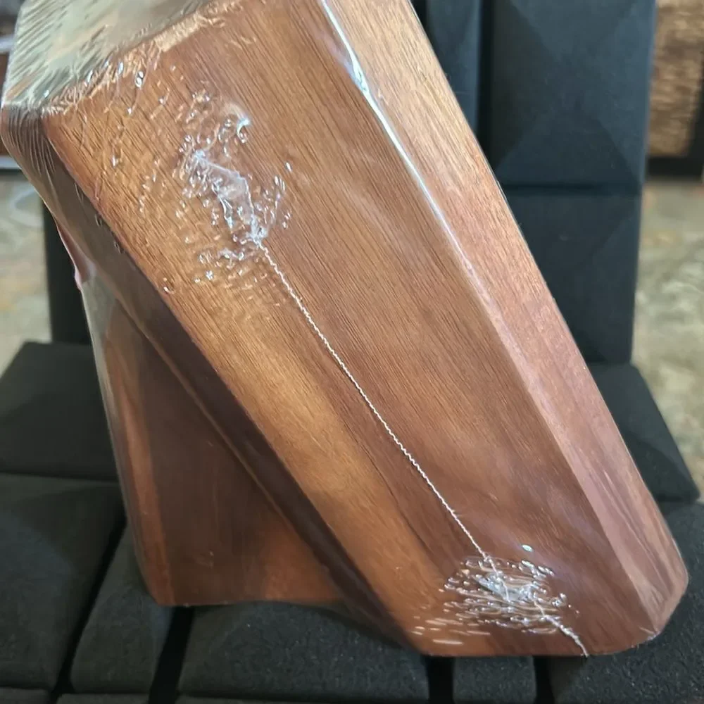 Walnut Knife wood Block For 4 Pieces Sealed 9”x8”x7”